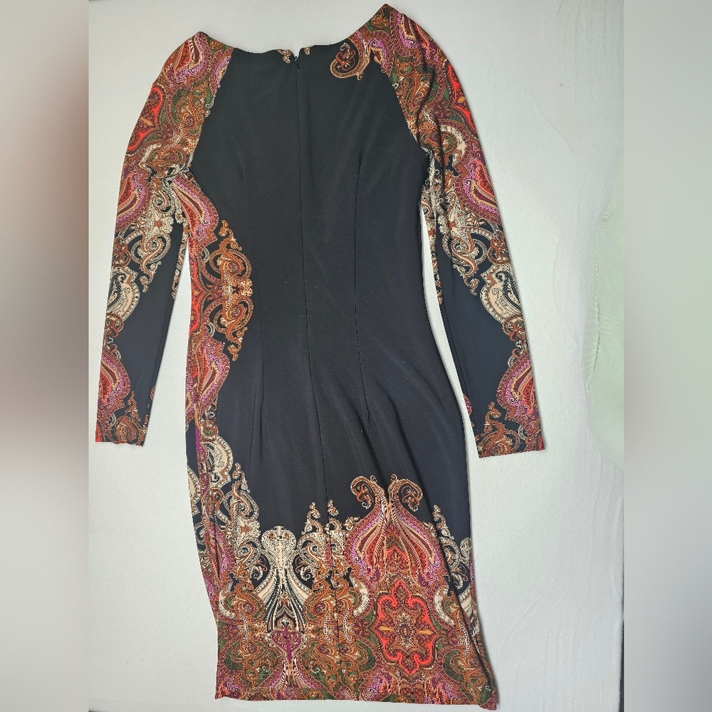 Joseph Ribkoff Dress - Paisley Print - Long Sleeve - Elegant -‎ Womens - Picture 2 of 8